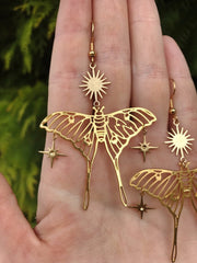 Stars Sun Earrings, Gold Color Jewelry, Dazzling Star, Bohemia Earrings, Butterfly Earrings, Butterfly Earrings Hypoallergenic
