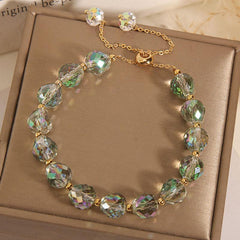 CARLIDANA New Artificial Austria Crystal Bracelet Fashion Shiny Stone Beads Elasticity Rope Strand Bracelets for Women Jewelry