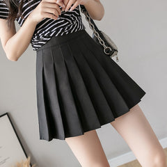 High Waist A-line Student Plaid Pleated Skirts Dance Mini Skirts