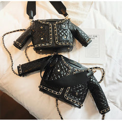 Vintage Lingge Chain Clothes Shoulder Bag for Women Fashion Black Crossbody Bags Funny Female Purses and Handbag New Clutch 2022
