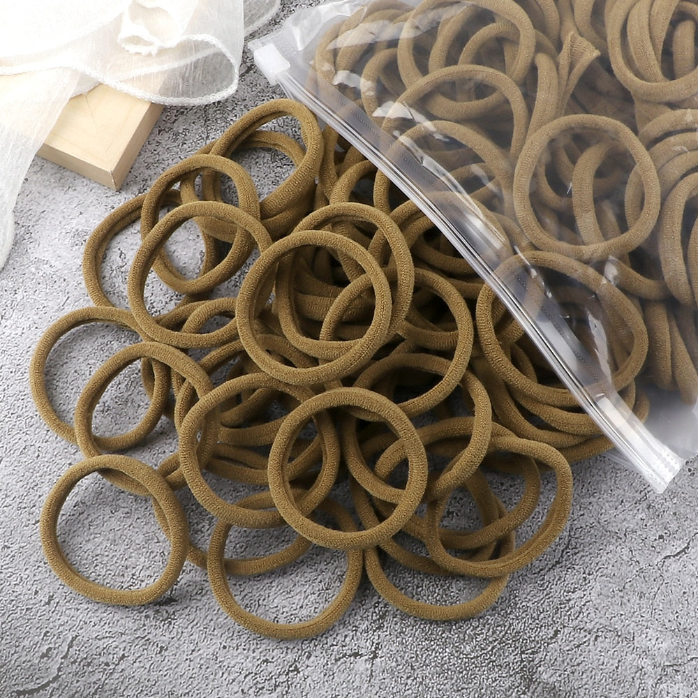 50PCS/Set Basic Hair Bands Simple Solid Colors Elastic Headband Hair Ties