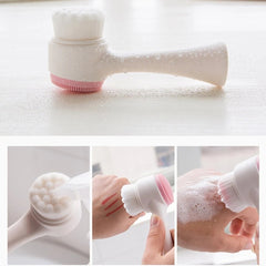 3D Bilateral Soft Bristles Silicone Double-Sided Face Brush