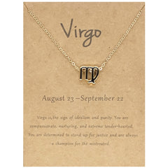 Cardboard Zodiac Sign Pendant Necklace