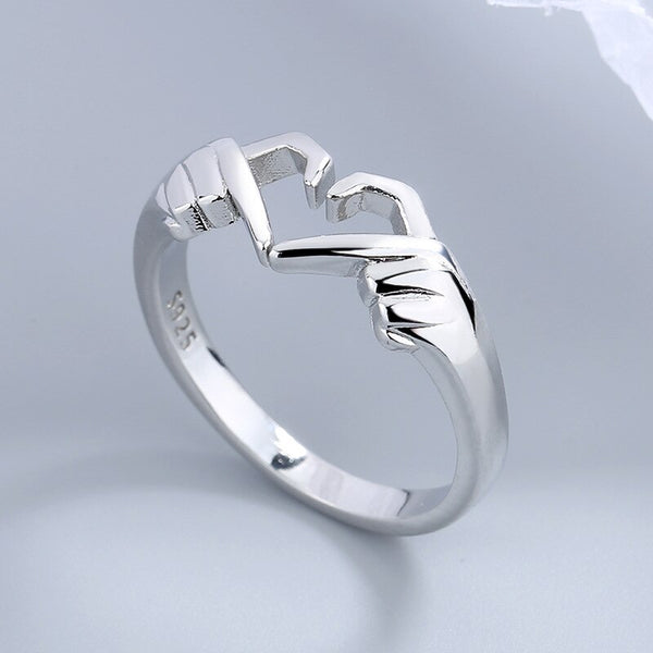Amelia's Love Connection: Romantic Heart Double Gesture Rings