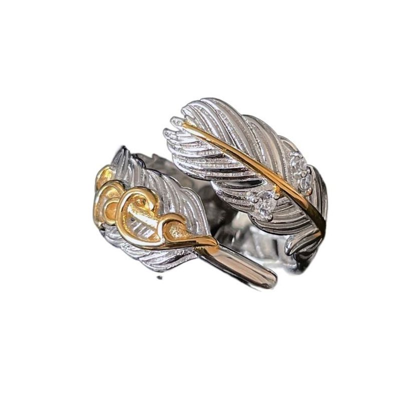 Punk Style Personality Exaggeration European Lovers&#39; Black White Color Oiled Guitar Ring Finger Jewelry