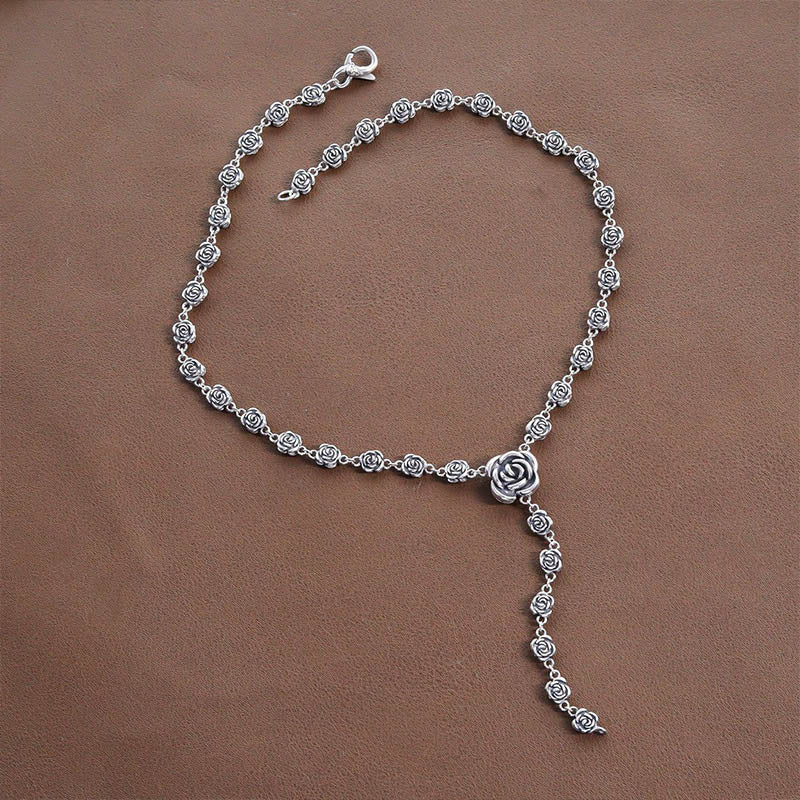 Rose Flower Clavicle Chain Sweater Necklace Secondary image