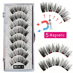 8PCS 5 Magnetic eyelashes with 4 pairs magnets magnetic lashes natural Mink eye lashes with tweezers