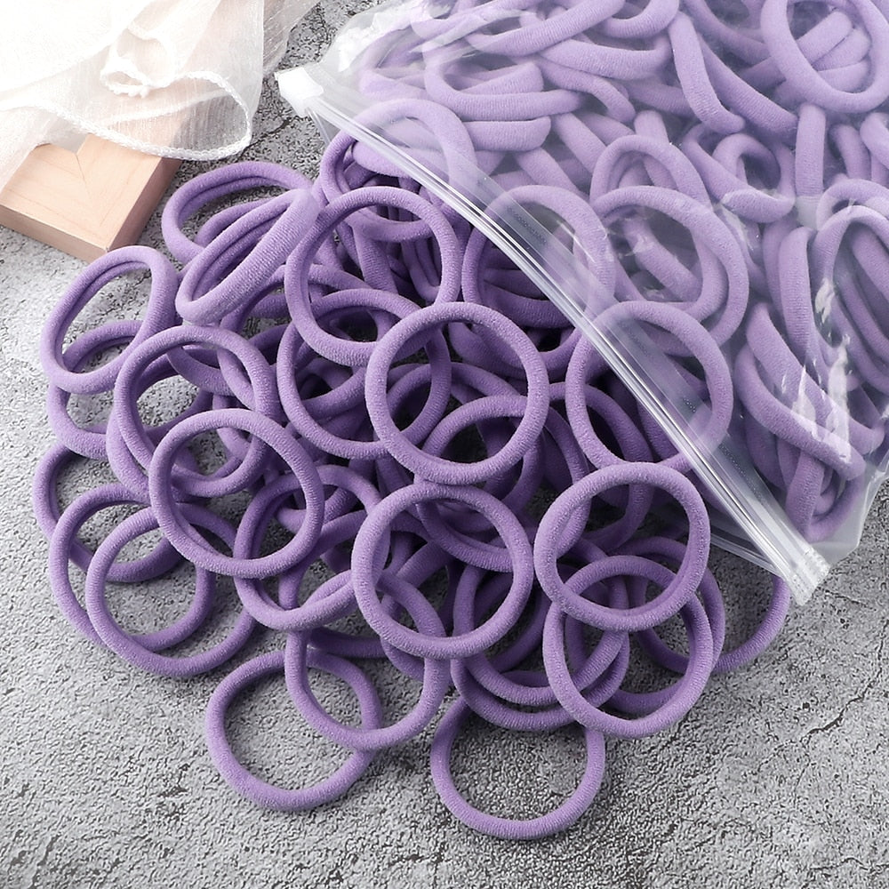 50PCS/Set Basic Hair Bands Simple Solid Colors Elastic Headband Hair Ties