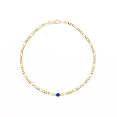 Gold Figaro Chain with Colored Crystal Stone Bracelets