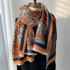 Thick Cashmere Scarf for Women Print Pashmina Shawl and Wrap
