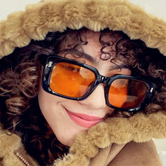 Luxury Vintage Orange Square Sunglasses for Women