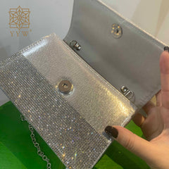 Chic Diamonds Top-handle Shape Small Hand Bags Shoulder Bags Crossbody Bags Blings