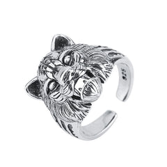 Vintage Tiger Open Cuff Rings