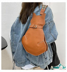 Cute Cat Chest Pack for Women Animal Shape Shoulder Crossbody Bag Fashion Handbag Ladies High Quality Top-Handle Bag Purses Ins