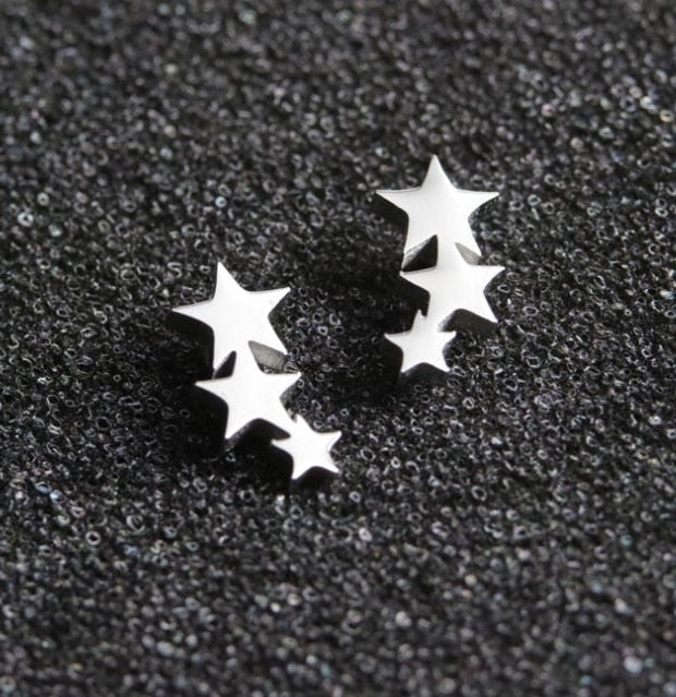 2023 Stainless Steel Earrings Geometric Women Men Hip hop Black Star Ghost Spike Stud Earring Fashion Jewelry Best Gift пирсинг