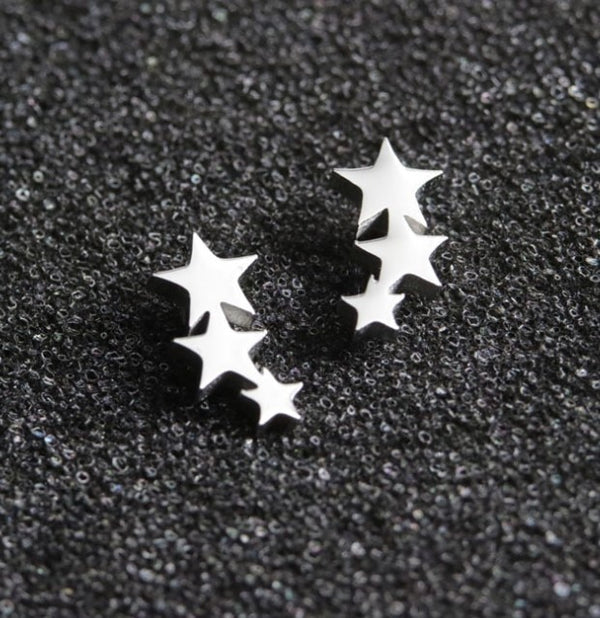 2023 Stainless Steel Earrings Geometric Women Men Hip hop Black Star Ghost Spike Stud Earring Fashion Jewelry Best Gift пирсинг