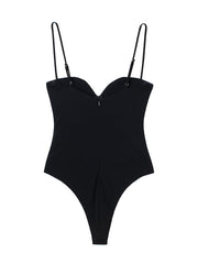Bodysuits For Women 2022 Fashion Sweetheart Neck Draped Bodysuit Sleeveless Spaghetti Strap Skinny Night Out Sexy Bodysuit Tops