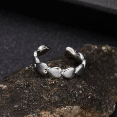 Silver Color Minimalist Irregular Twined Finger Rings