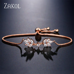 White Shiny Leaf Bracelets Bangles