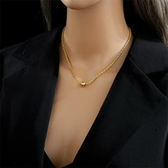 Gold Clavicle Bead Pendant Necklace