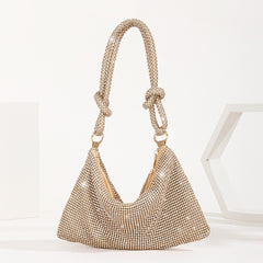 Handle Rhinestone Shiny Underarm Shoulder Bag