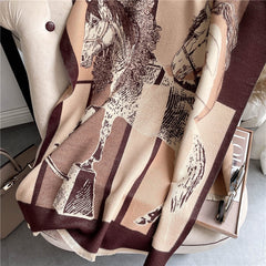 Thick Cashmere Scarf for Women Print Pashmina Shawl and Wrap