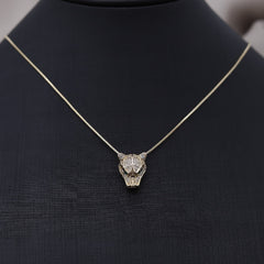 Copper Inlaid Zircon Leopard Pendant Necklace Sexy Clavicle Necklace