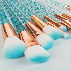 Makeup Brush Set Crystal Threaded Handle
