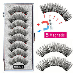 8PCS 5 Magnetic eyelashes with 4 pairs magnets magnetic lashes natural Mink eye lashes with tweezers