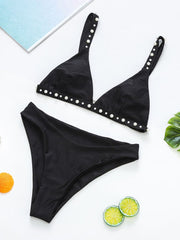 Lila Rhinestone Bikini Swimwear Swimsuit Diamond Bikini Set