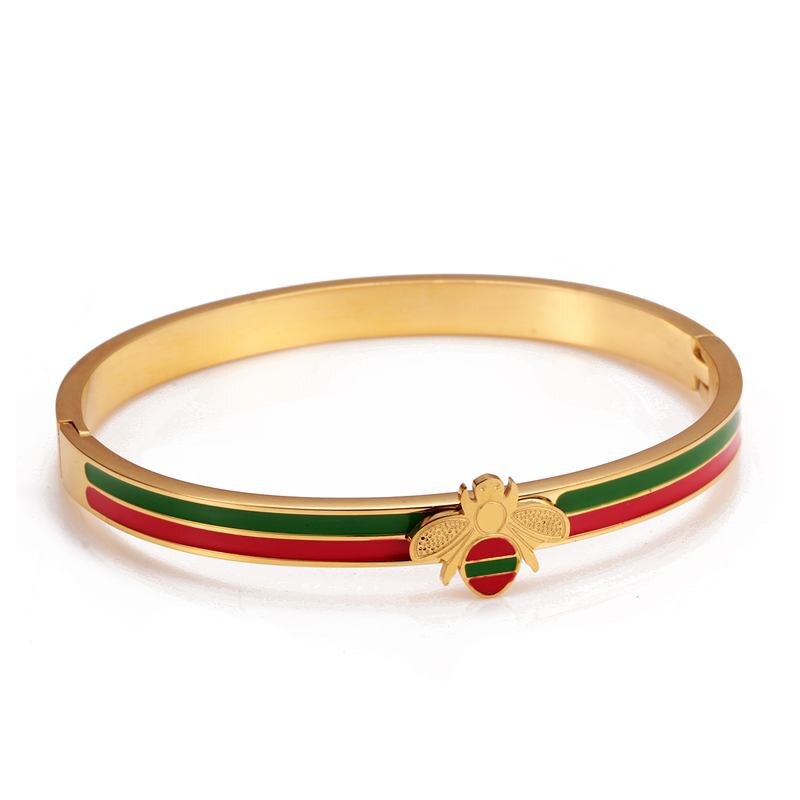 Stainless Steel Charm Bangles Bee