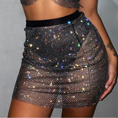 Stephanie's Sparkling Fishnet Dress