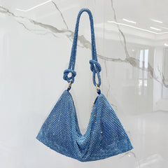 Handle Rhinestone Shiny Underarm Shoulder Bag