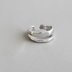 Silver Color Minimalist Irregular Twined Finger Rings