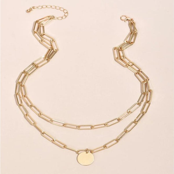Round Charm Layered Necklace