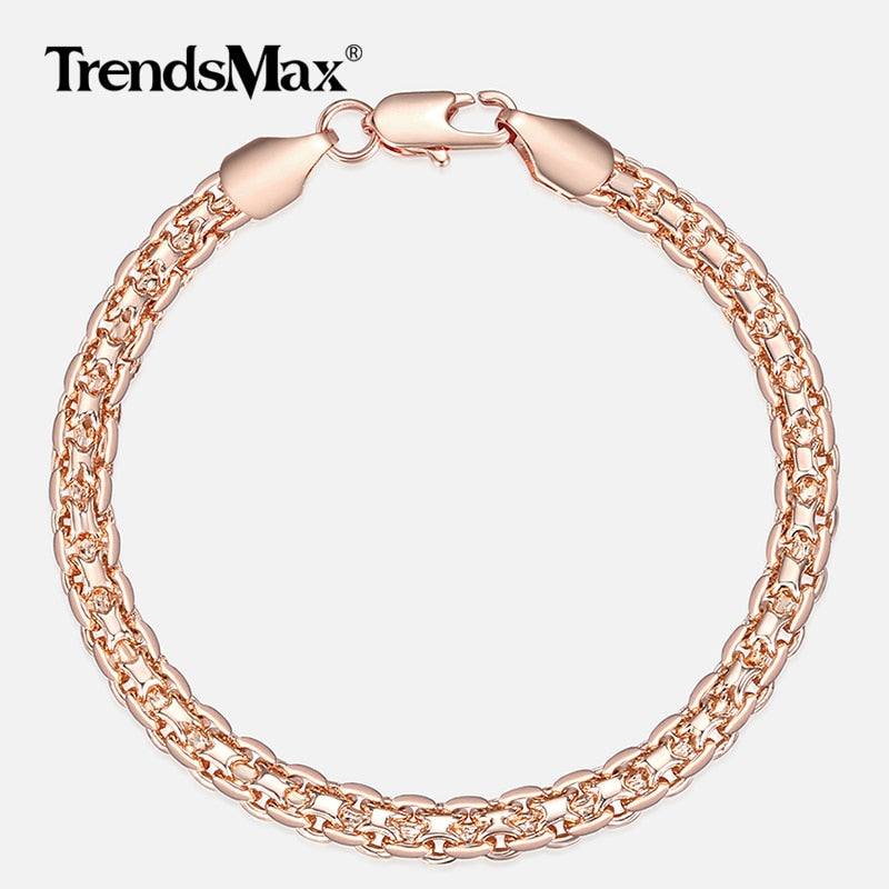 Roseline Rose-Gold Link Chain Bracelet Collection