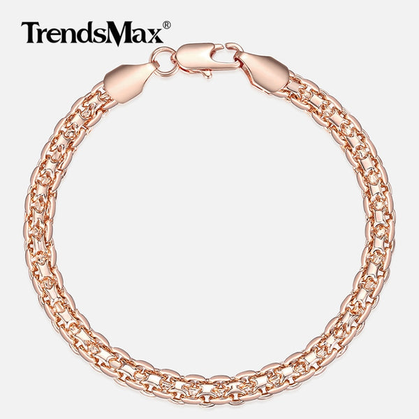 Roseline Rose-Gold Link Chain Bracelet Collection