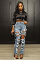 Olivia's Distressed Denim: Baggy and Beautiful