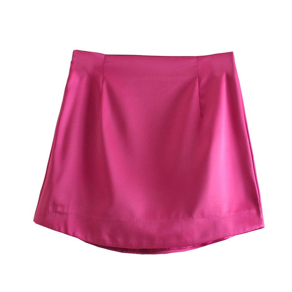 Elara Satin Side-Zip Mini Skirt One-piece