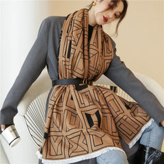 Thick Cashmere Scarf for Women Print Pashmina Shawl and Wrap