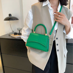 Solid Pu Leather Shoulder Handbags Top Handle Casual Crossbody Bags
