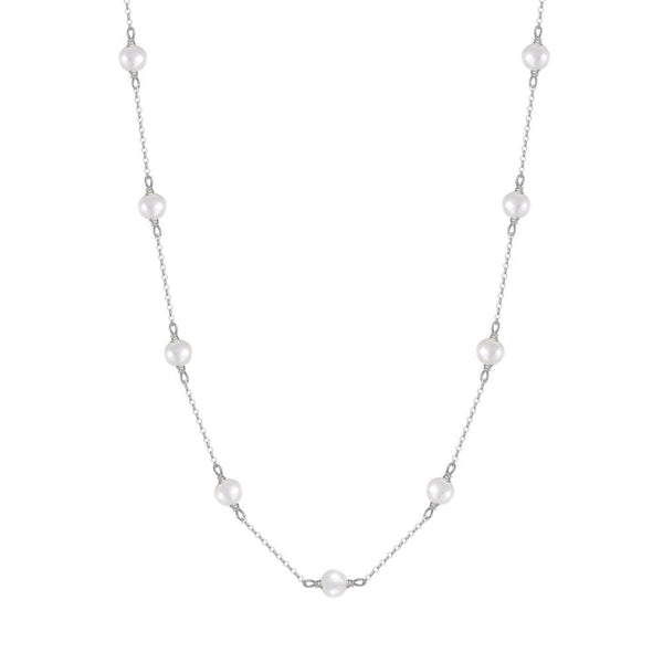 Gold Sterling Silver Pearl Necklace