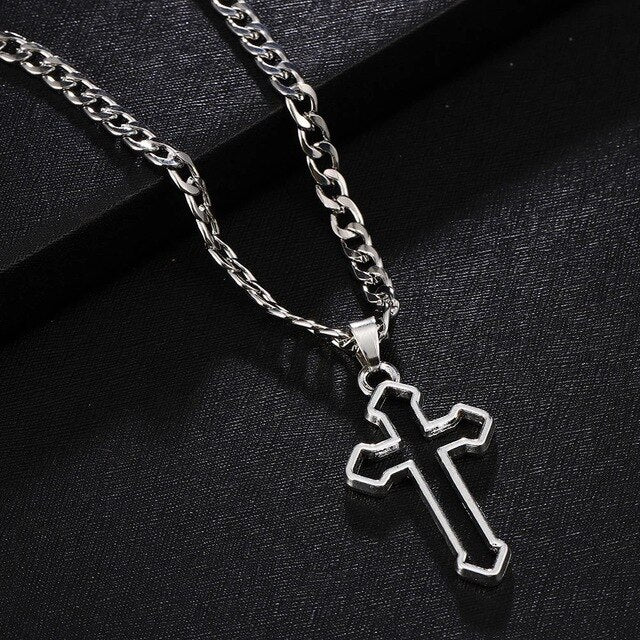 Fast and Furious Movies Actor Dominic Toretto  Rhinestone Cross Crystal Pendant Chain Necklace Men Jewelry