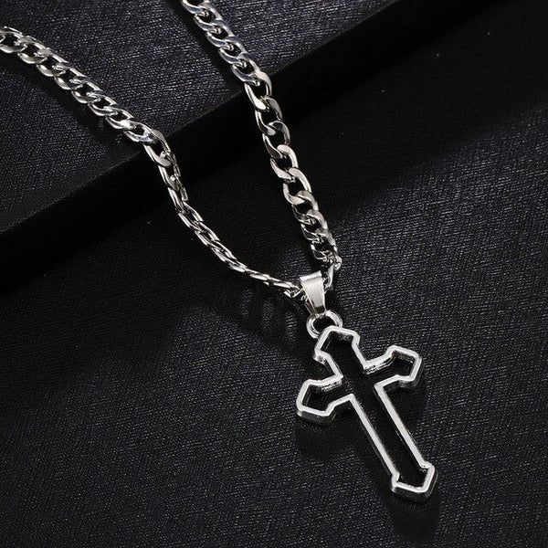 Fast and Furious Movies Actor Dominic Toretto  Rhinestone Cross Crystal Pendant Chain Necklace Men Jewelry