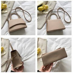 Solid Pu Leather Shoulder Handbags Top Handle Casual Crossbody Bags