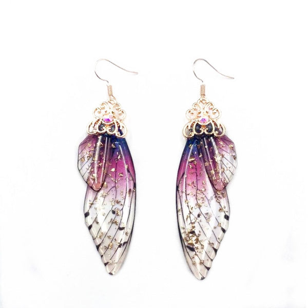 Elowen Butterfly Wing Rhinestone Drop Earrings