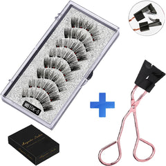 8PCS 5 Magnetic eyelashes with 4 pairs magnets magnetic lashes natural Mink eye lashes with tweezers