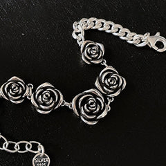 Vintage Punk Rose Flower Chain Bracelet