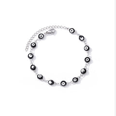 Stainless Steel Evil Eye Anklets Enamel Round Leg Chain Blue Evil Eye Anklets Bracelet
