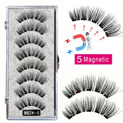 8PCS 5 Magnetic eyelashes with 4 pairs magnets magnetic lashes natural Mink eye lashes with tweezers